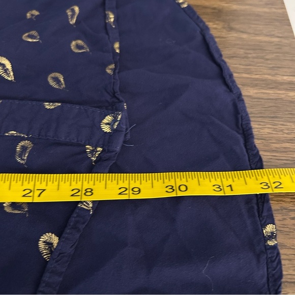 Solitaire Navy Blue Button Down Shirt with Gold Accents - Picture 8 of 9